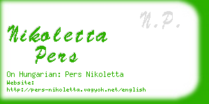nikoletta pers business card